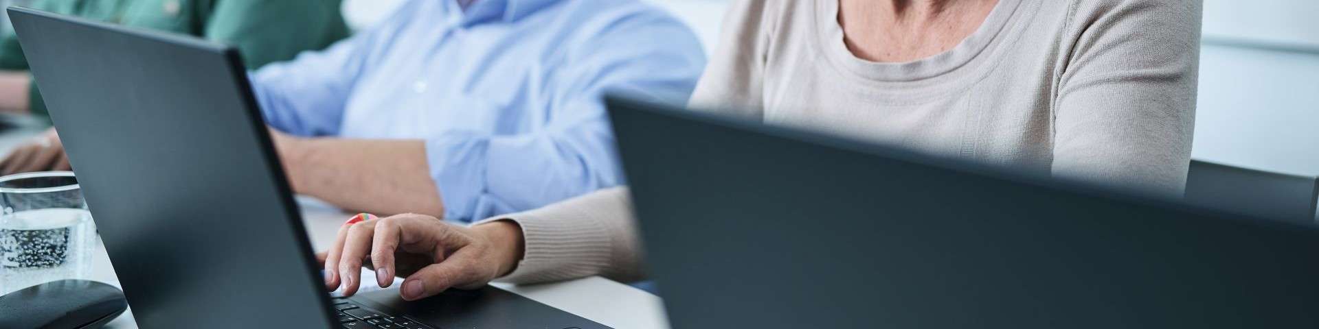 Teilnehmerin am Computer Teilnehmerin am Computer